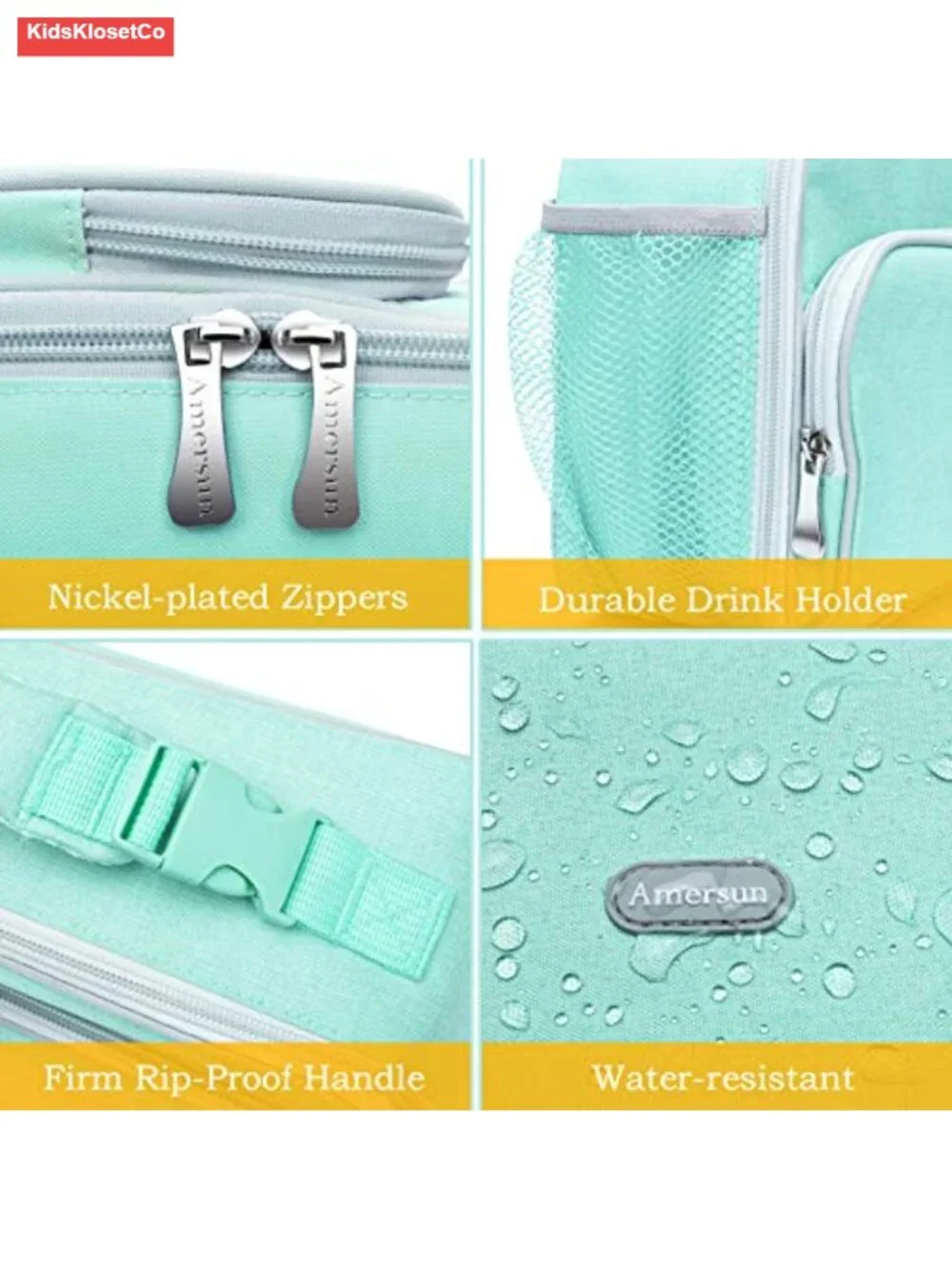 Insulated Lunch Bag with Water Bottle Holder for School Picnic - Kids Teen